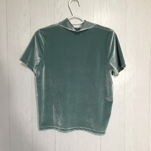 Madewell Light Teal Velvet Mockneck Top size S - Picture 4 of 8